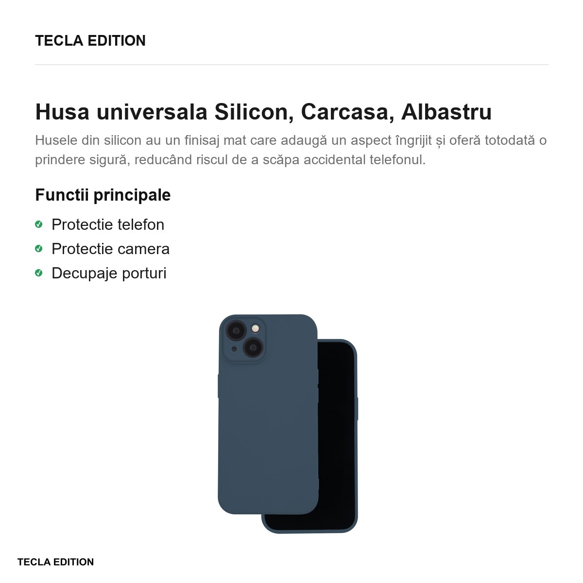 Husa Silicon pentru Xiaomi 17T Pro, Carcasa, Albastru [2]