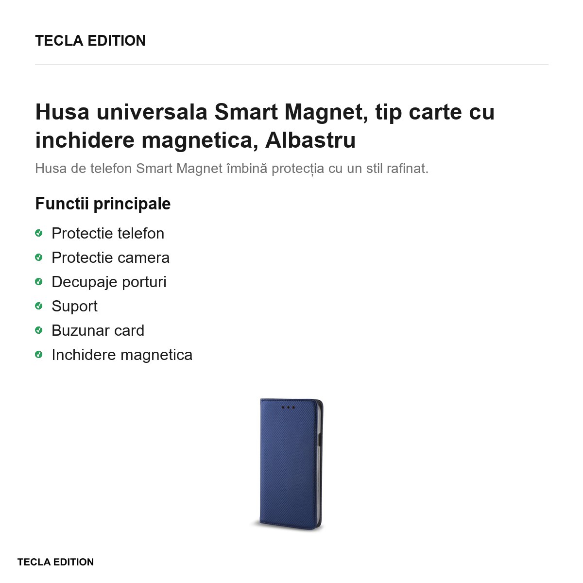 Husa Smart Magnet pentru Xiaomi 17T, tip carte cu inchidere magnetica, Albastru [2]