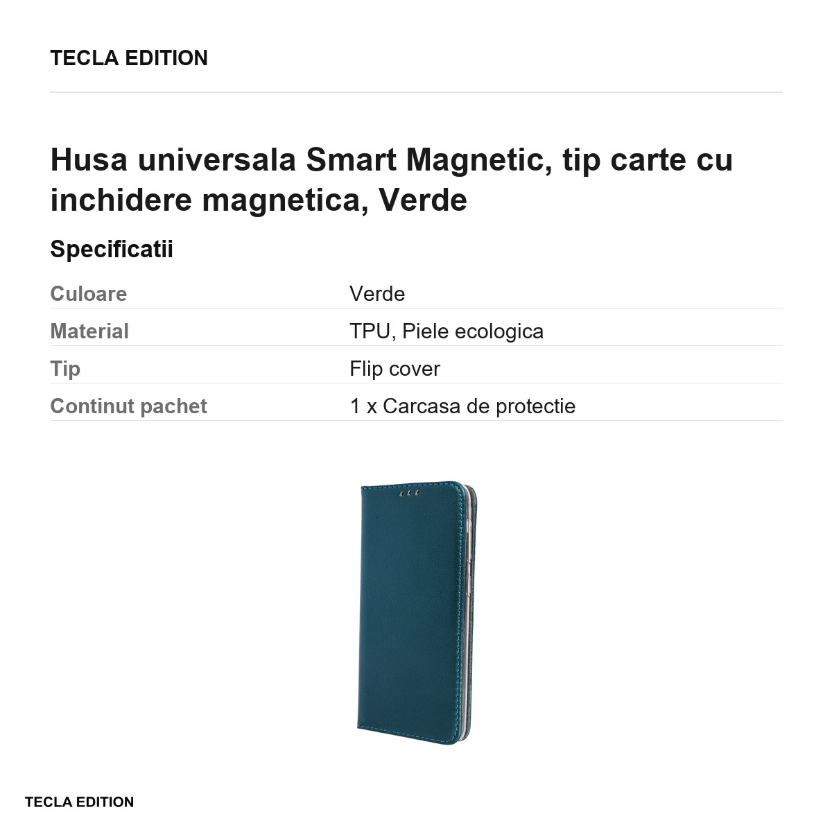 Husa Smart Magnetic pentru Xiaomi 17T, tip carte cu inchidere magnetica, Verde [3]