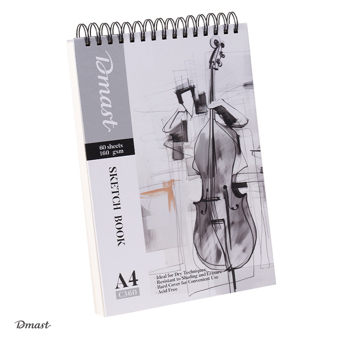 Bloc de schite Dmast by Pebeo A4, pentru schite, 60 file, 160 g/mp, portret [1]