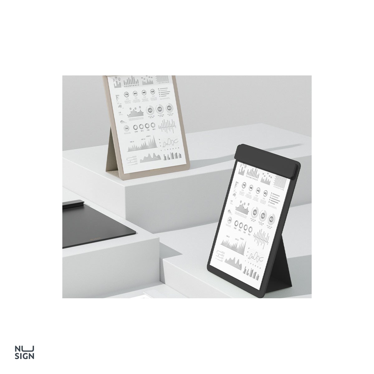 Clipboard Nusign, simplu cu suport, vertical, negru [5]