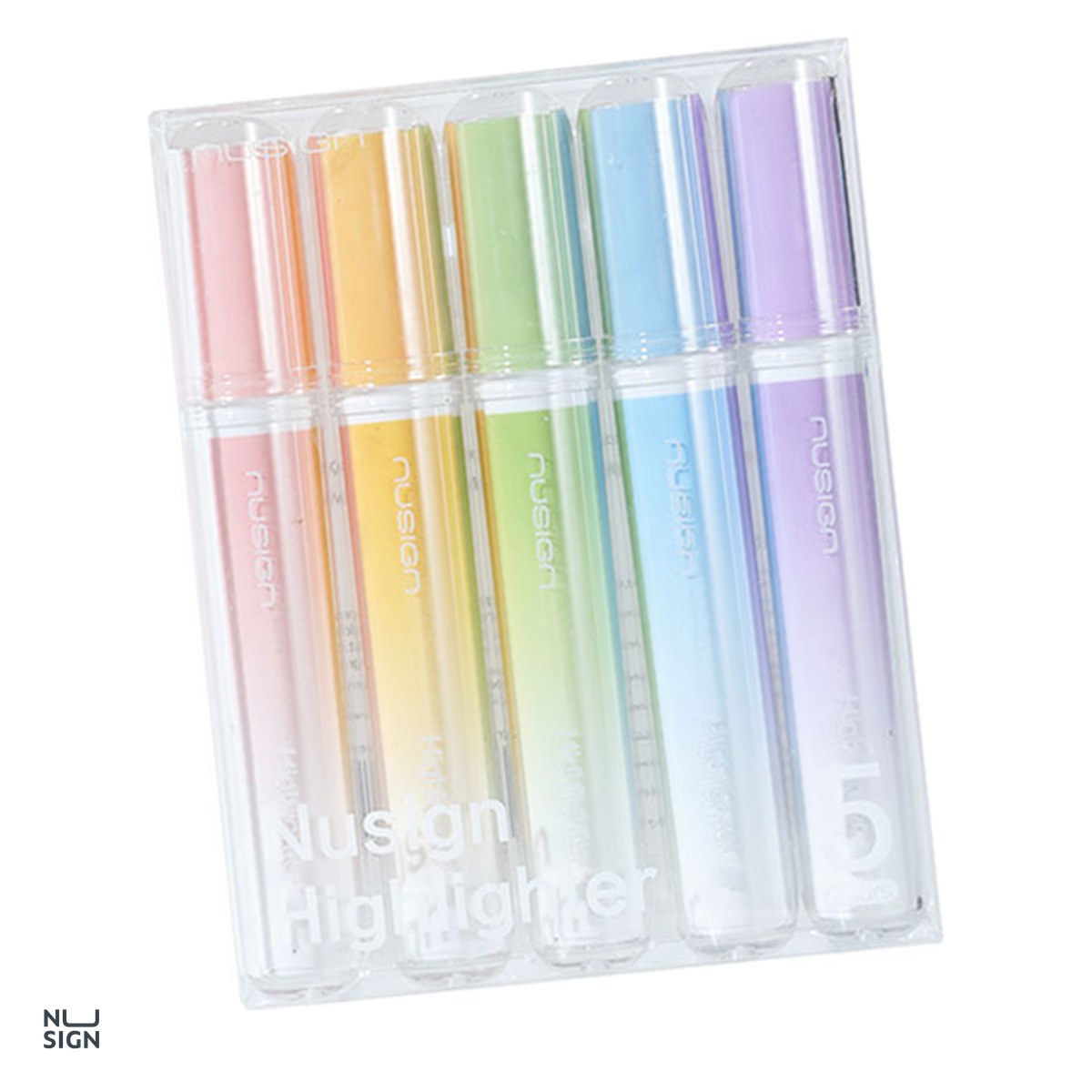 Instrumente de scris - Set 5 markere de 1-5mm, Nusign, textmarker forma, patrata, scris asortata