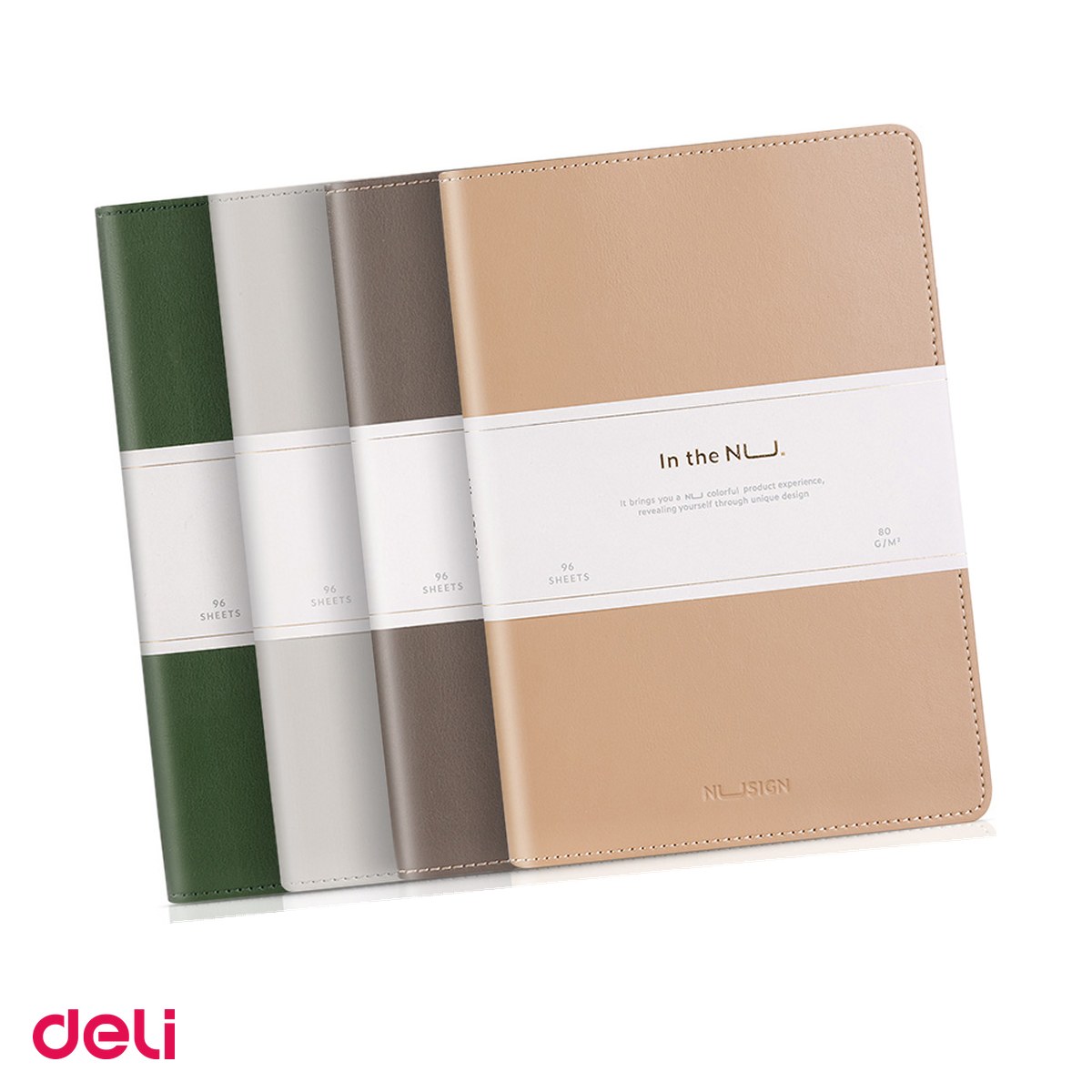 Birotica papetarie - Caiet Deli A5 diverse culori, dictando, birou 96 file, coperta imitatie piele