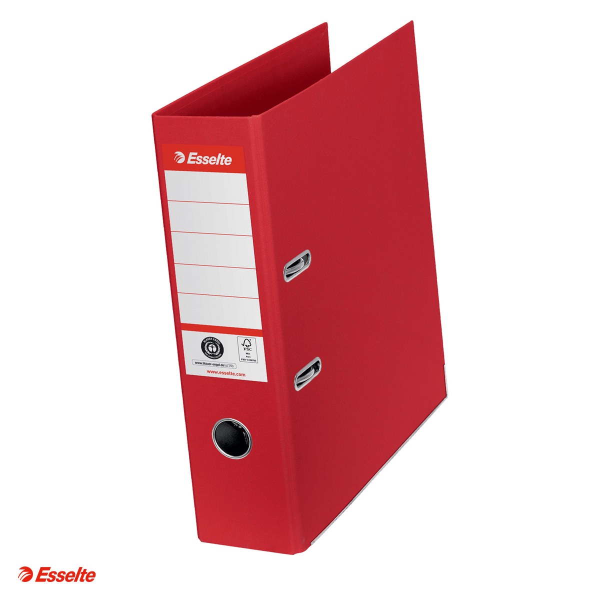 Bibliorafturi - Biblioraft Esselte No.1 Power Recycled, carton, A4, 75 mm, capacitate 500 coli (80 g/mp), rosu