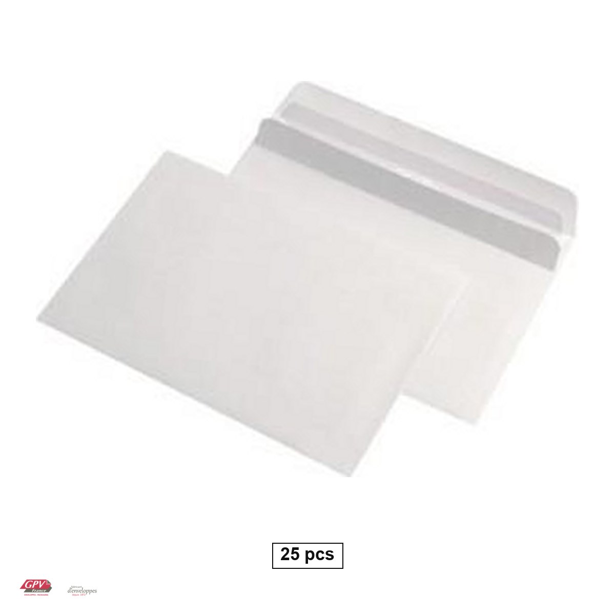 Plicuri - Set 25 plicuri C6 GPV, 114x162 mm, hartie alba 70 g/mp, autoadezive