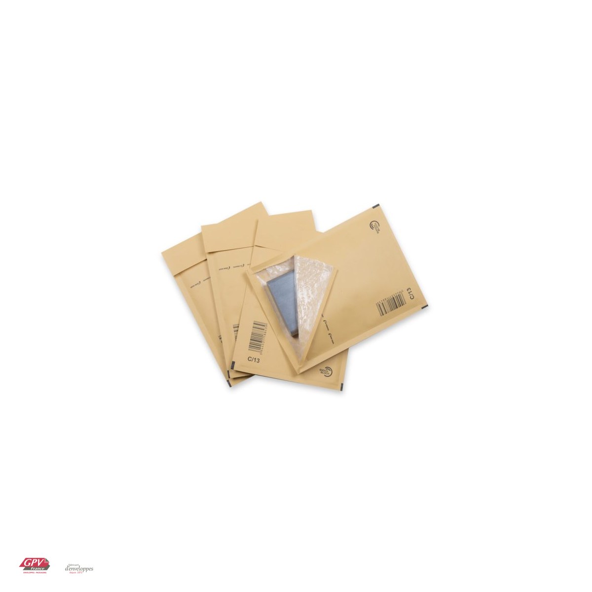 Set 100 plicuri cu bule de aer GPV C13, exterior 170x225 mm, interior 150x215 mm, hartie kraft maro 80 g/mp, in cutie [4]