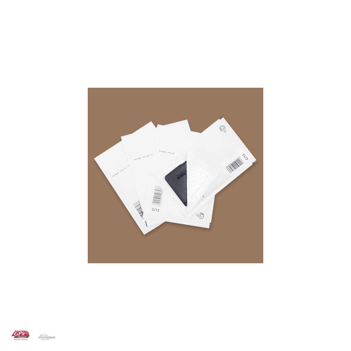 Set 100 plicuri cu bule de aer GPV C13, exterior 170x225 mm, interior 150x215 mm, hartie kraft alba 80 g/mp, in cutie [4]