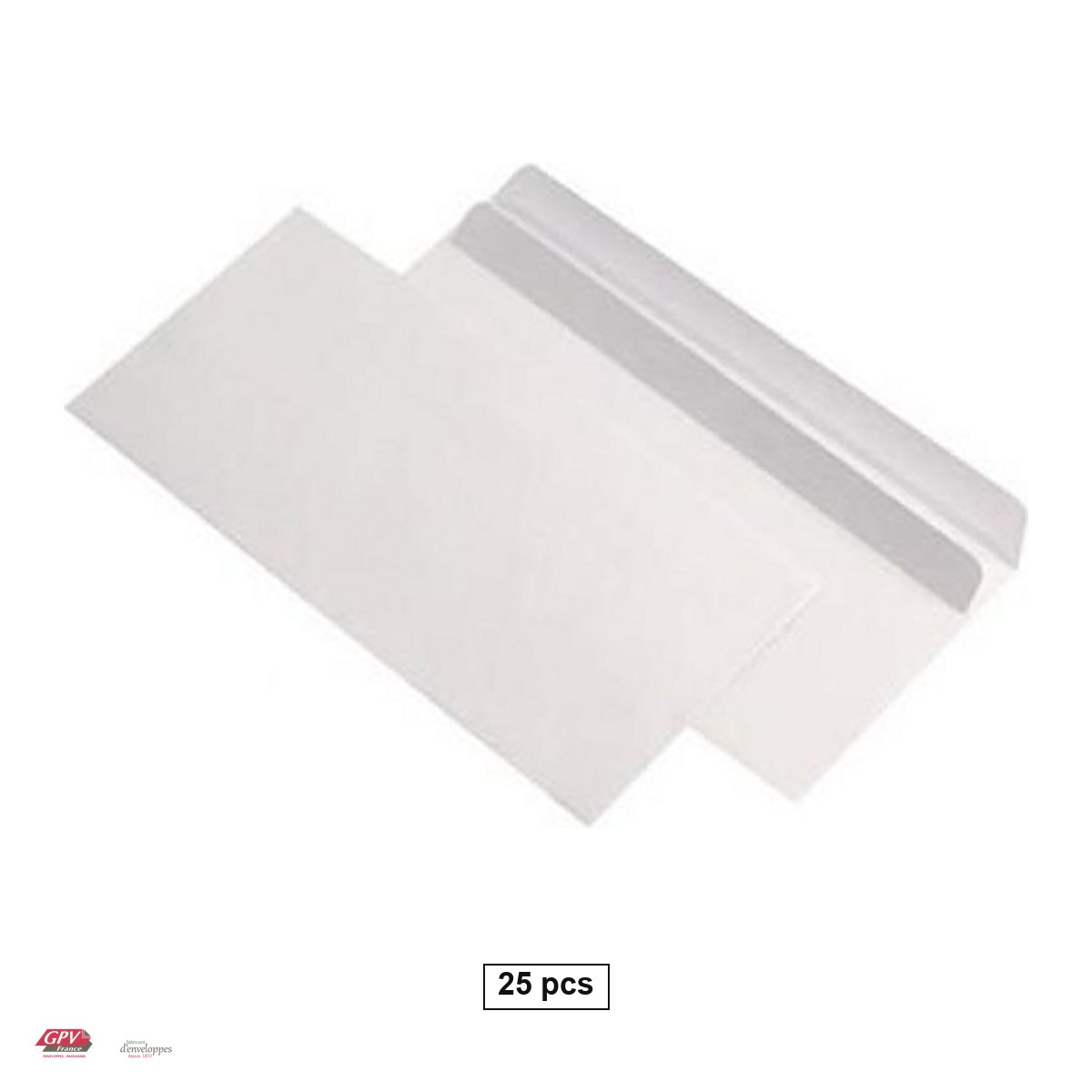 Plicuri autoadezive - Set 25 plicuri DL GPV, 110x220 mm, hartie alba 80 g/mp, autoadezive