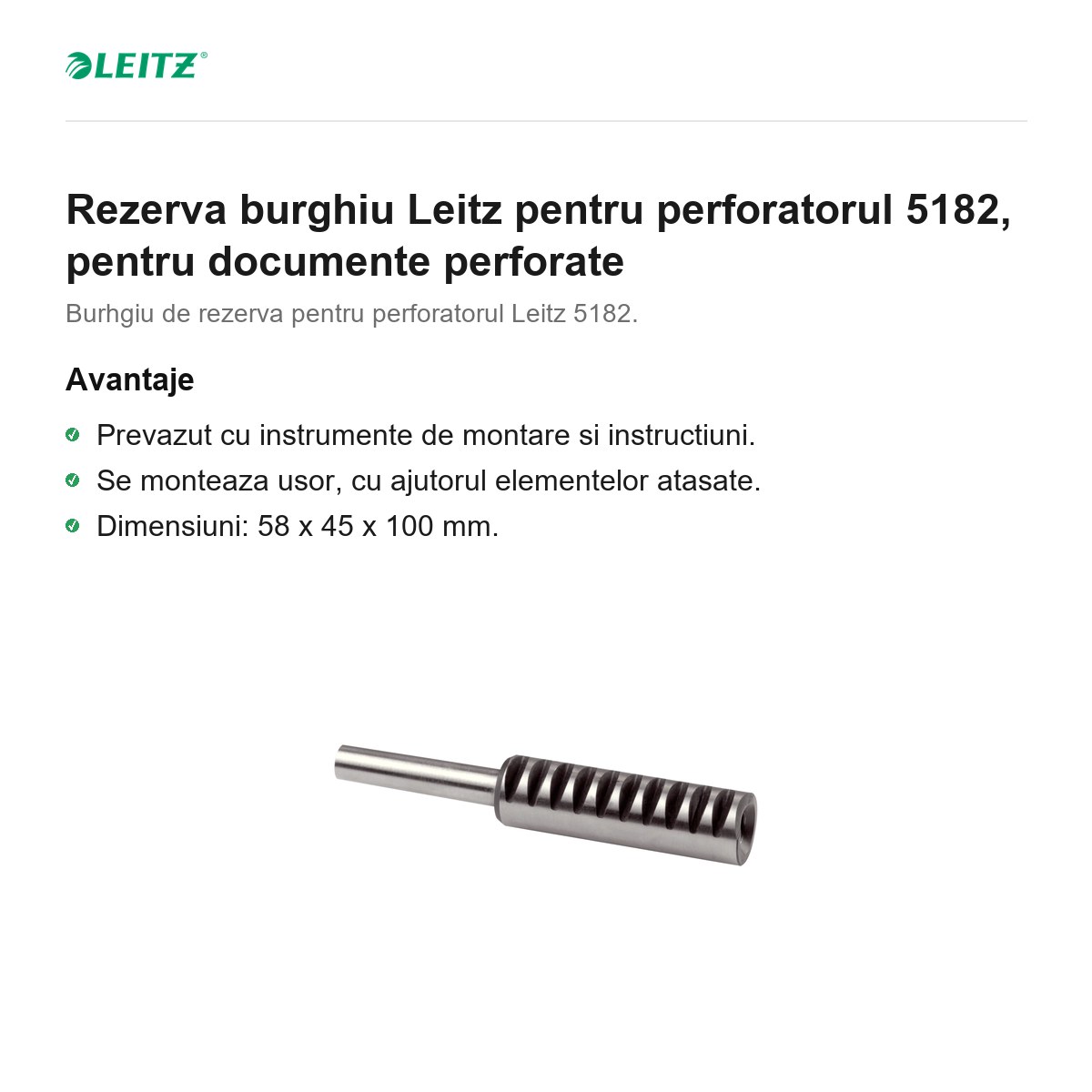 Rezerva burghiu Leitz pentru perforatorul 5182, pentru documente perforate [2]