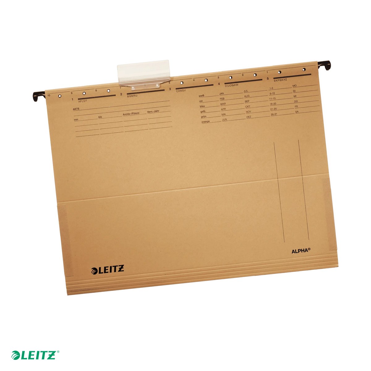 Dosare suspendabile - Dosar suspendabil Leitz Alpha, carton, A4, cu burduf, pentru arhivare, natur