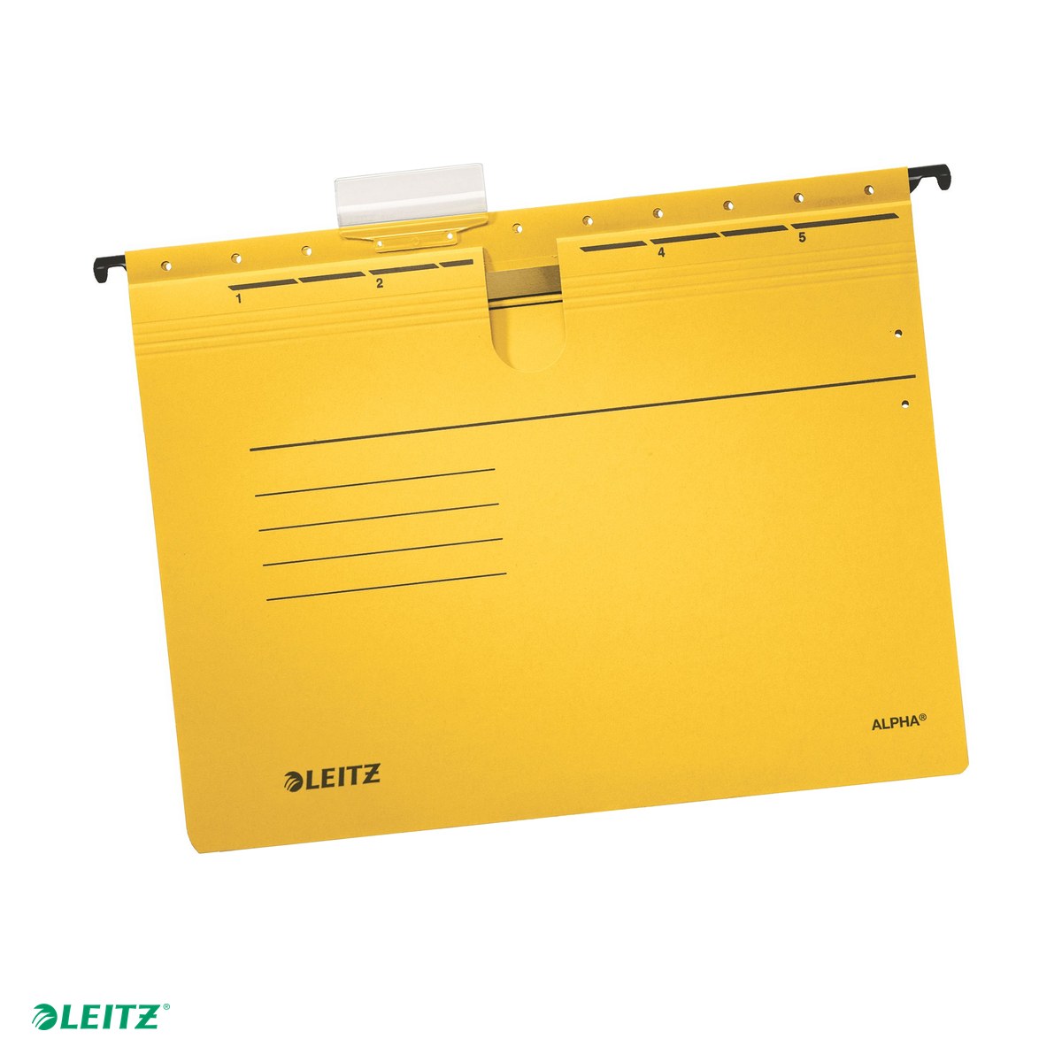 Dosare suspendabile - Dosar suspendabil Leitz Alpha, carton, A4, cu sina, pentru arhivare, galben