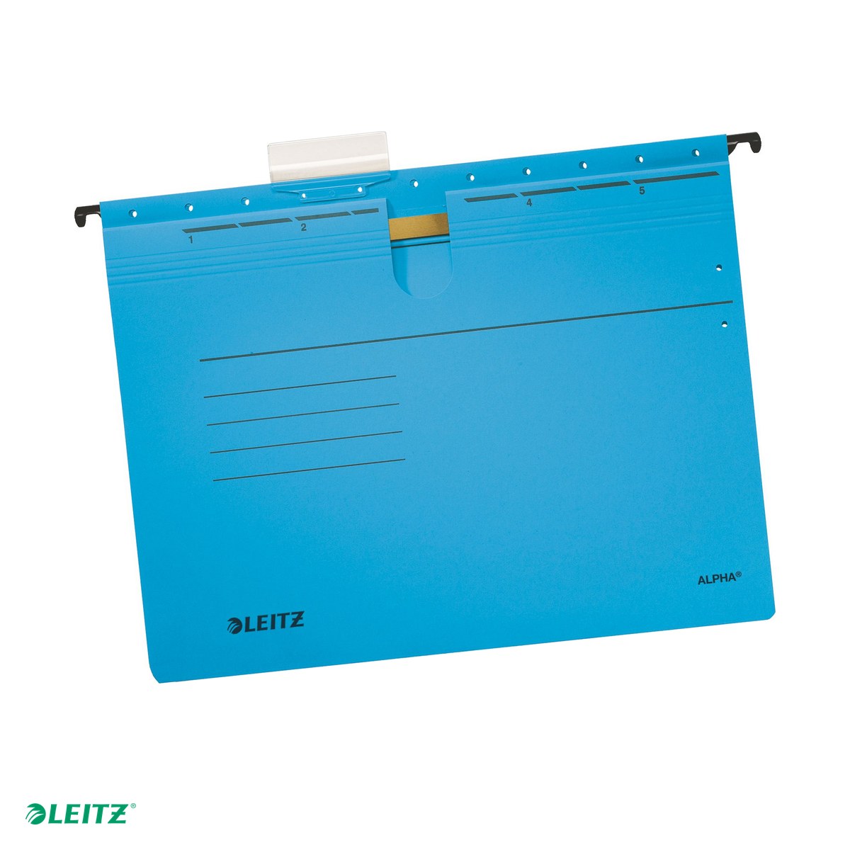Dosare suspendabile - Dosar suspendabil Leitz Alpha, carton, A4, cu sina, pentru arhivare, albastru