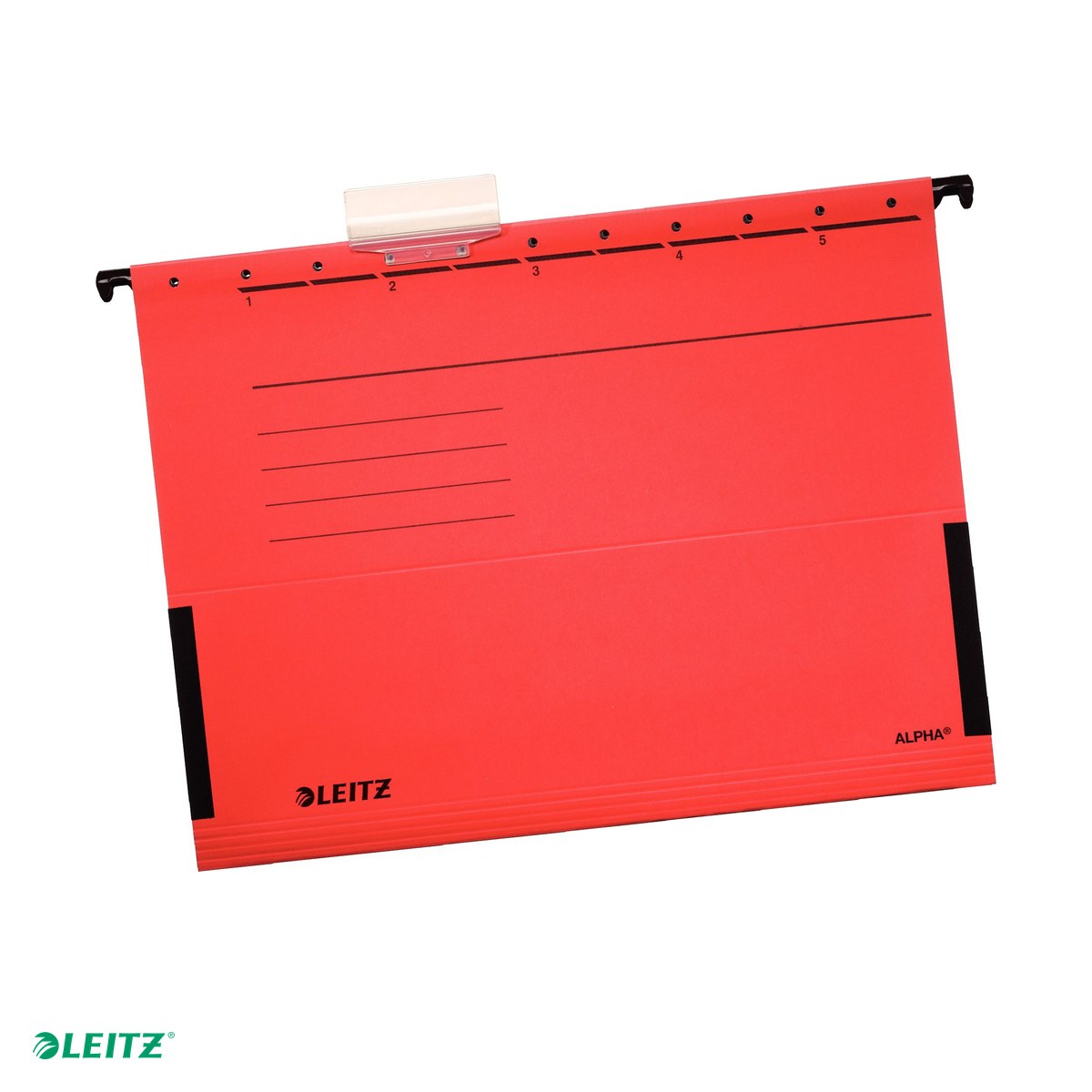 Dosare suspendabile - Dosar suspendabil Leitz Alpha, carton, A4, cu burduf, pentru arhivare, rosu