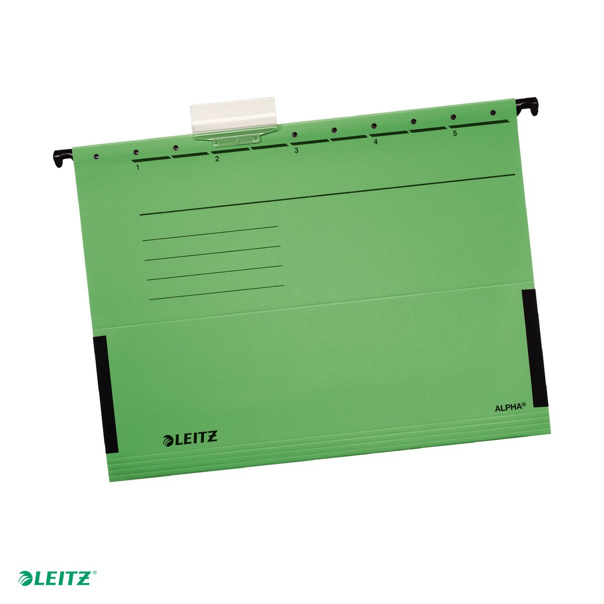 Dosare suspendabile - Dosar suspendabil Leitz Alpha, carton, A4, cu burduf, pentru arhivare, verde