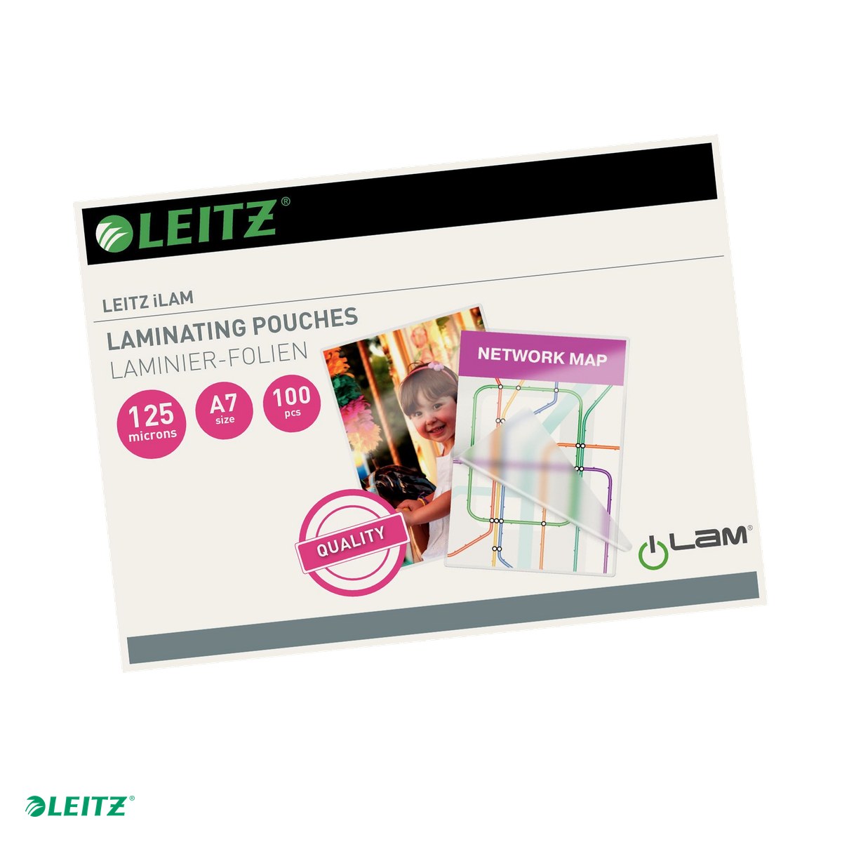 Sisteme de indosariat - Set 100 folii laminare Leitz, la cald, A7, 125 microni, incolor
