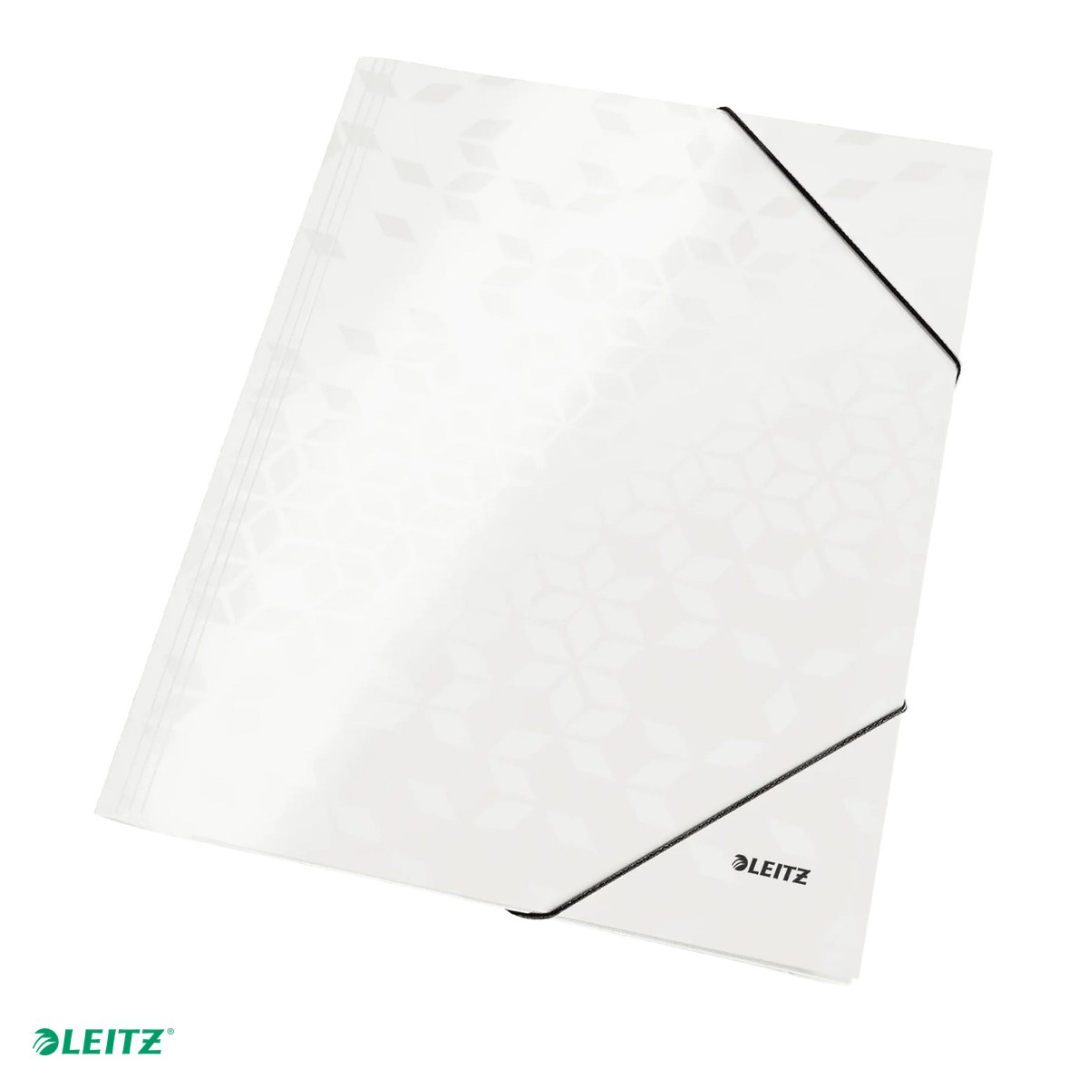 Mape si serviete - Mapa cu elastic Leitz WOW, carton laminat, A4, capacitate 250 coli, pentru transport, alb