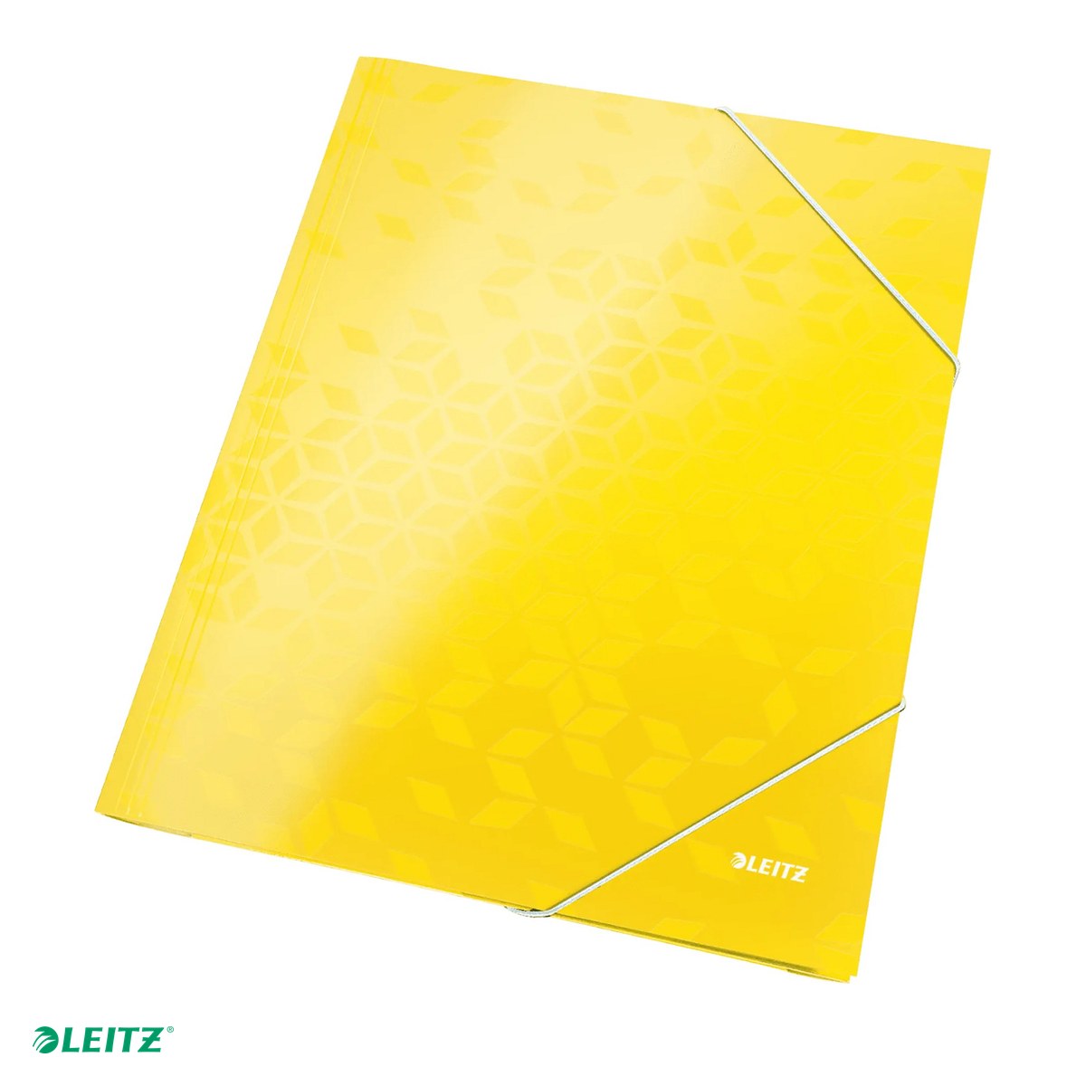 Mape si serviete - Mapa cu elastic Leitz WOW, carton laminat, A4, capacitate 250 coli, pentru transport, galben