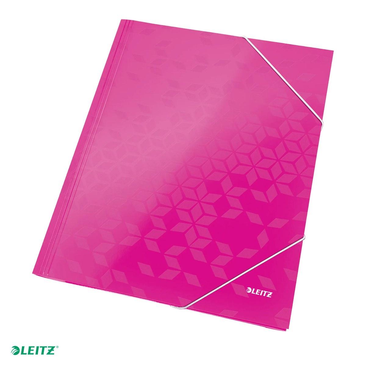 Mape si serviete - Mapa cu elastic Leitz WOW, carton laminat, A4, capacitate 250 coli, pentru transport, roz