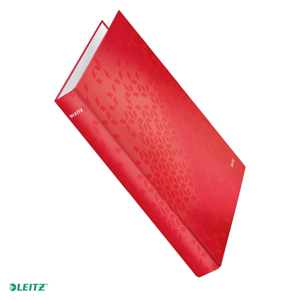 Caiete mecanice - Caiet mecanic Leitz WOW, carton laminat, A4, mecanism 2DR, inel 25 mm, capacitate 250 coli (80 g/mp), rosu