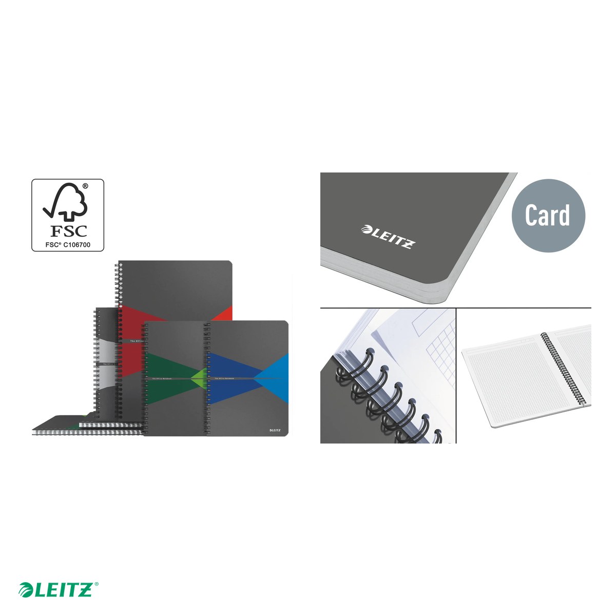 Caiet Leitz Office cu spira, coperta carton, A5, dictando, 90 file, hartie 90 g/mp, albastru [5]
