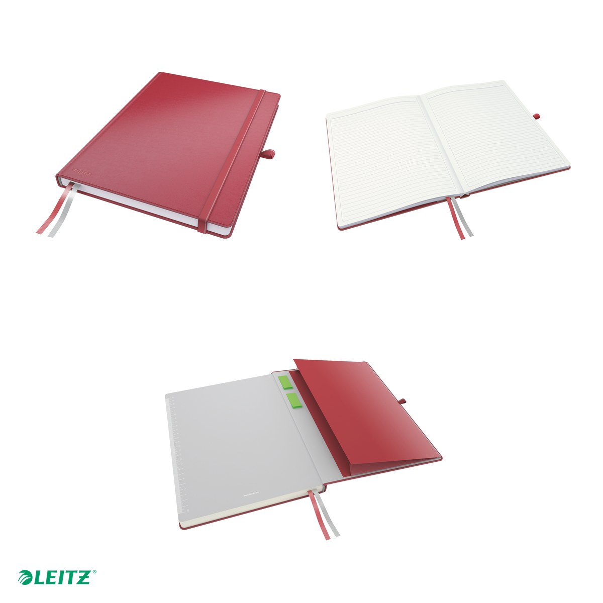 Caiet de birou Leitz Complete, A4, dictando, pentru documente perforate, 80 file, 8 file perforate, hartie 100 g/mp, rosu [4]