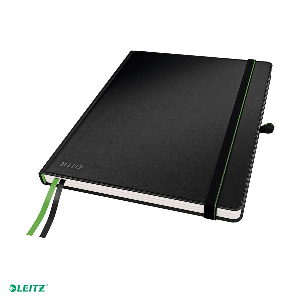 Bloc notes - Caiet de birou Leitz Complete, format iPad, dictando, pentru documente perforate, 80 file, 8 file perforate, hartie 100 g/mp, negru