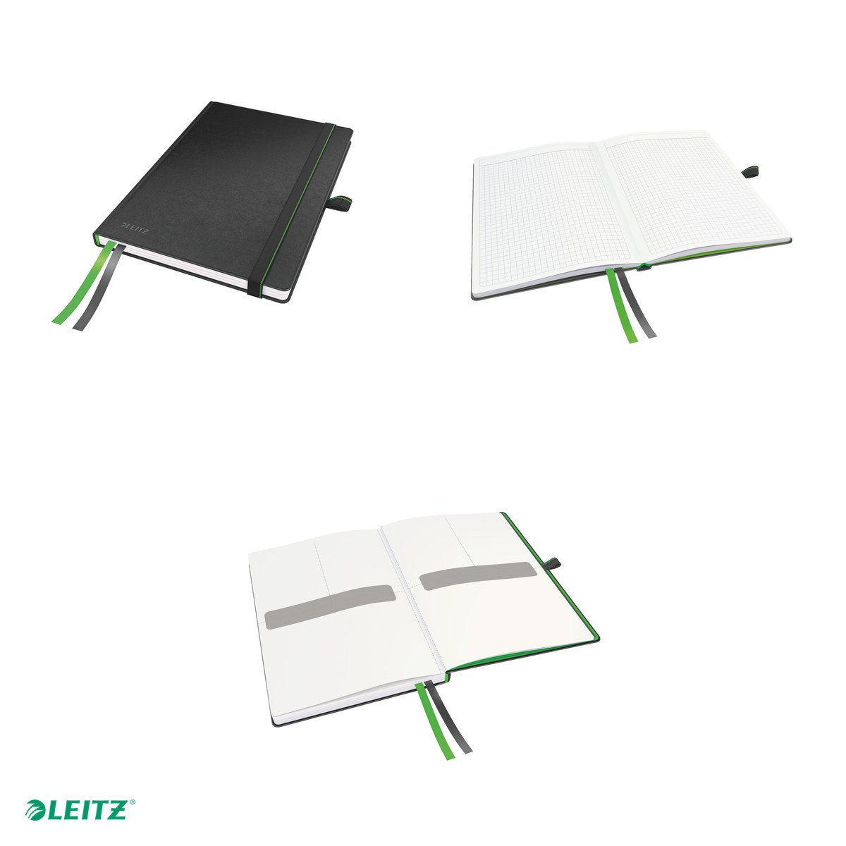 Caiet de birou Leitz Complete, A5, matematica, pentru documente perforate, 80 file, 8 file perforate, hartie 100 g/mp, negru [4]