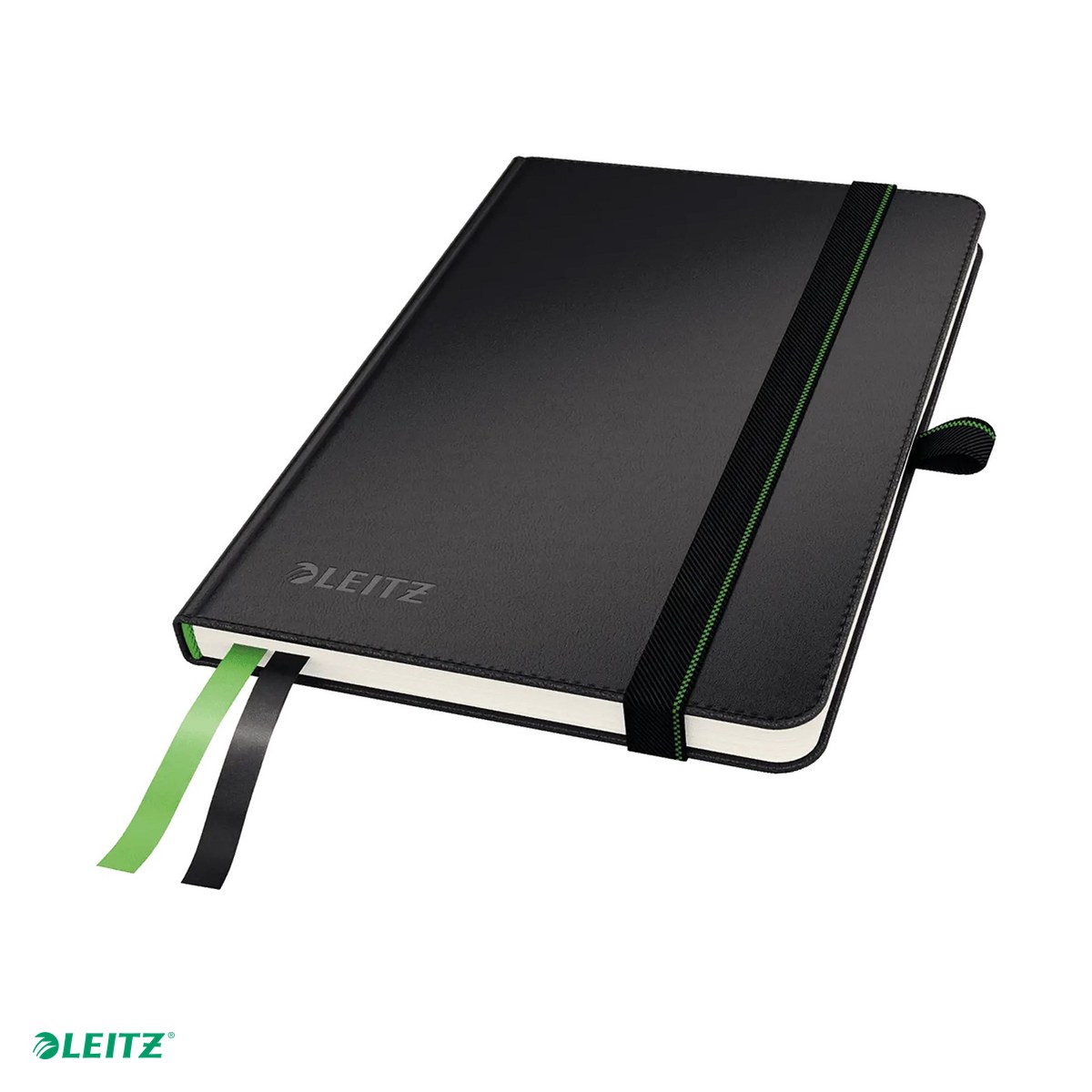 Caiete A6 - Caiet de birou Leitz Complete, A6, dictando, pentru documente perforate, 80 file, 8 file perforate, hartie 100 g/mp, negru