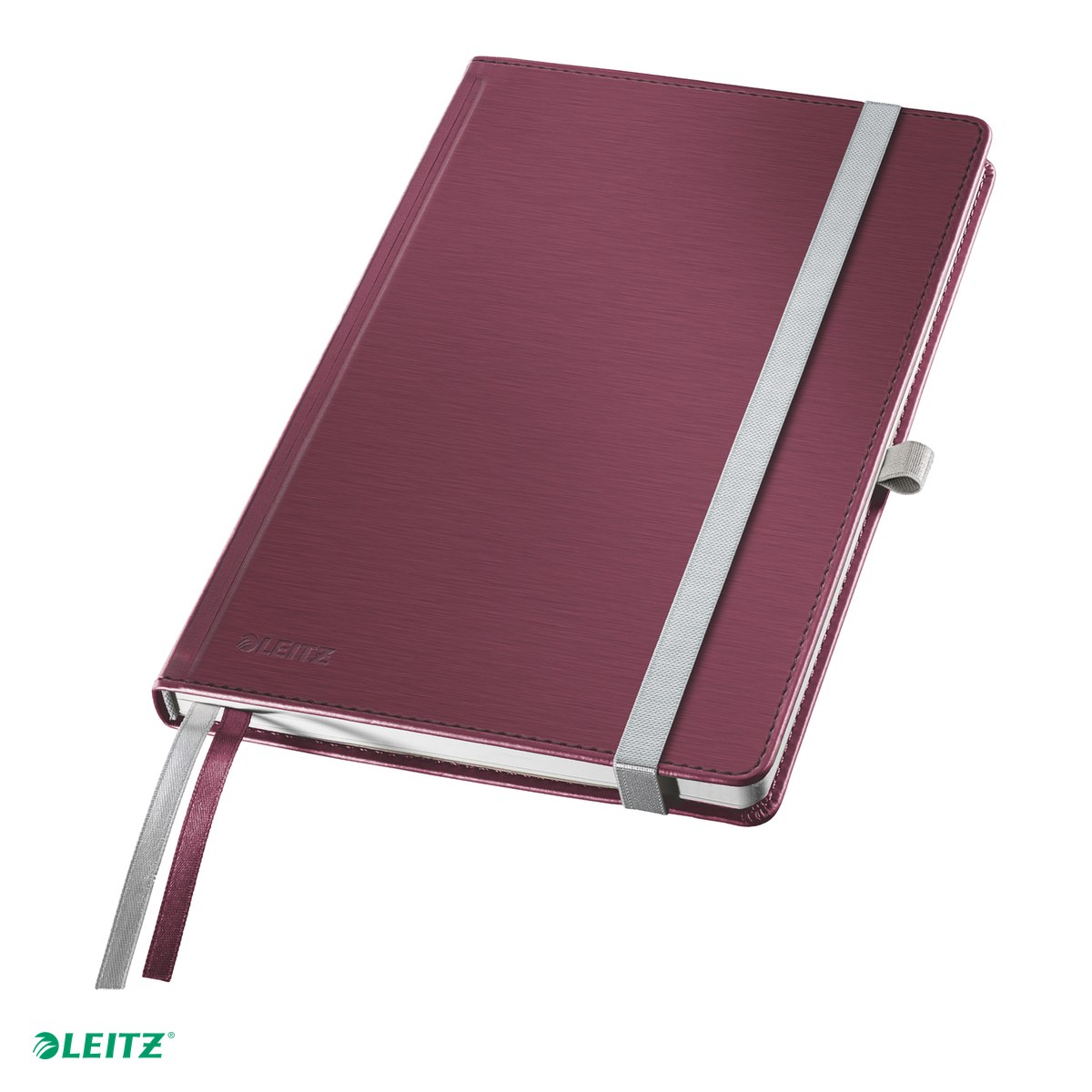 Caiet birou A5 dictando grena coperta carton Leitz Style, carton 96 g/mp, 80 file, 8 file perforate [1]
