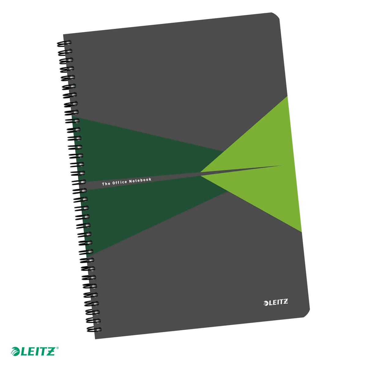 Caiete A4 - Caiet Leitz Office cu spira, coperta PP, A4, matematica, 90 file, hartie 90 g/mp, verde