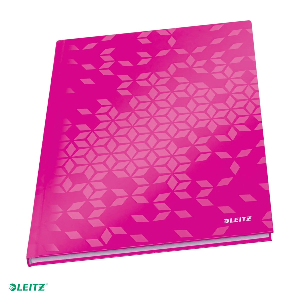 Caiete A4 - Caiet de birou Leitz WOW, carton laminat, coperta dura, A4, 80 coli, matematica, hartie 80 g/mp, roz