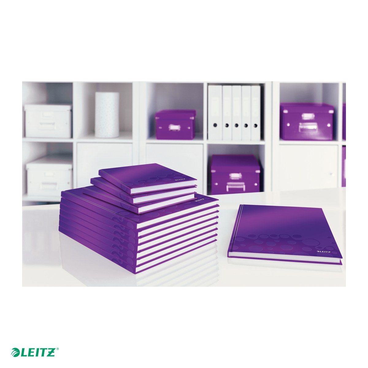 Caiet birou A4 aritmetica coperta carton Leitz Wow, 80 file, mov [4]