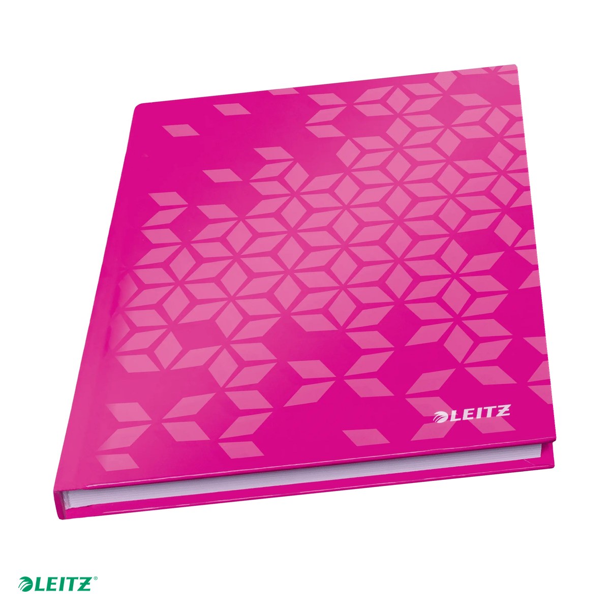 Caiete A5 - Caiet de birou Leitz WOW, carton laminat, coperta dura, A5, 80 coli, matematica, hartie 80 g/mp, roz