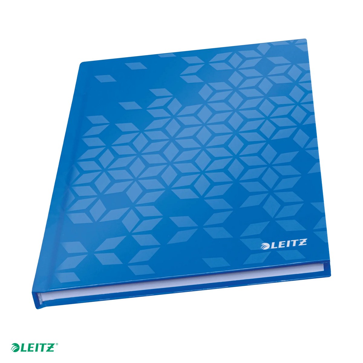 Caiete A5 - Caiet de birou Leitz WOW, carton laminat, coperta dura, A5, 80 coli, matematica, hartie 80 g/mp, albastru