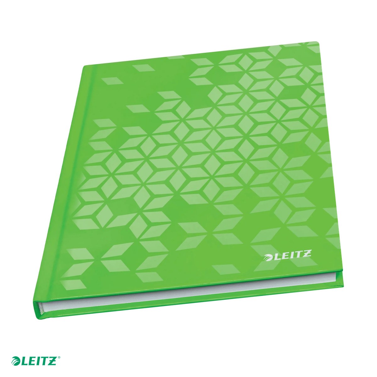 Caiete A5 - Caiet de birou Leitz WOW, carton laminat, coperta dura, A5, 80 coli, matematica, hartie 80 g/mp, verde