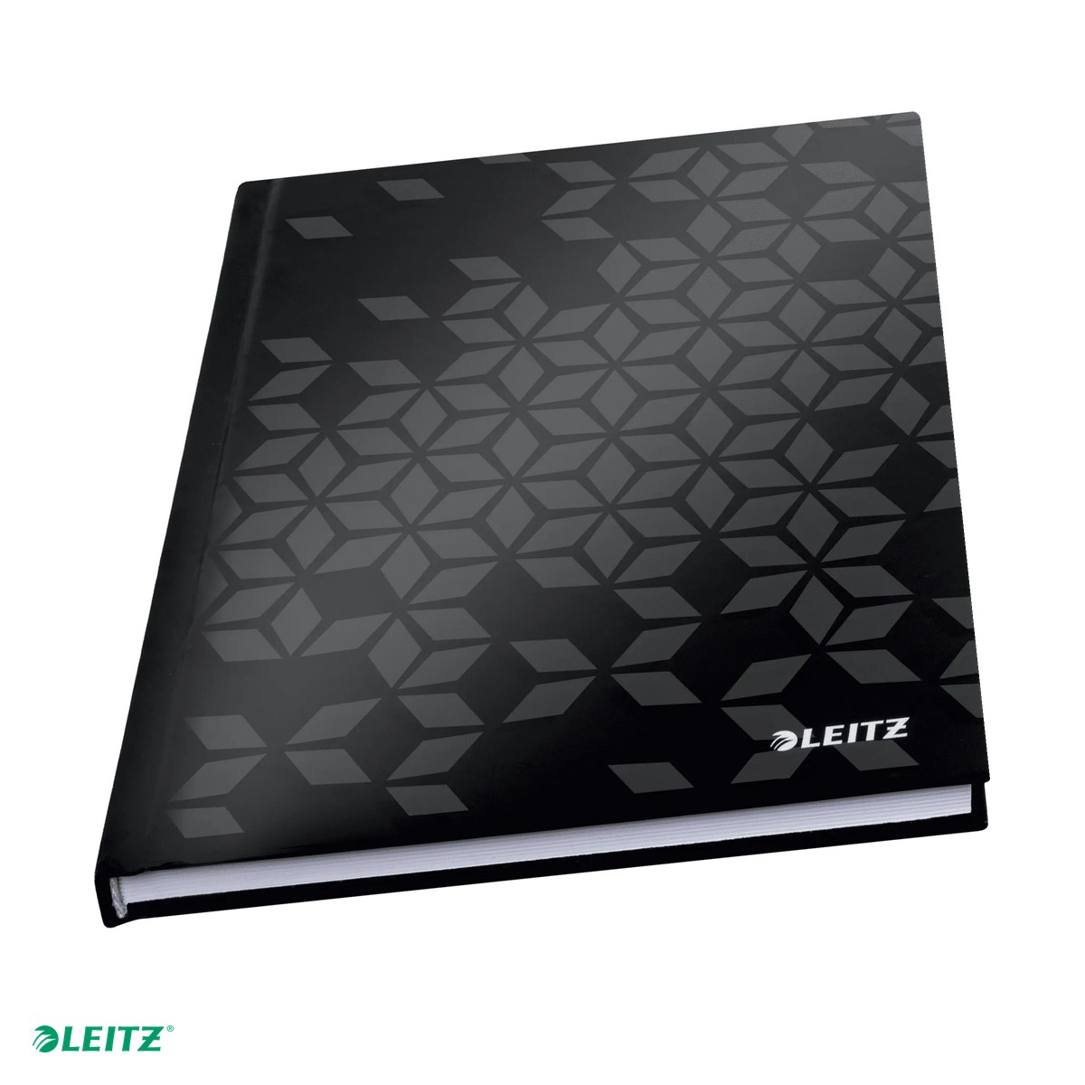 Caiete A5 - Caiet de birou Leitz WOW, carton laminat, coperta dura, A5, 80 coli, matematica, hartie 80 g/mp, negru