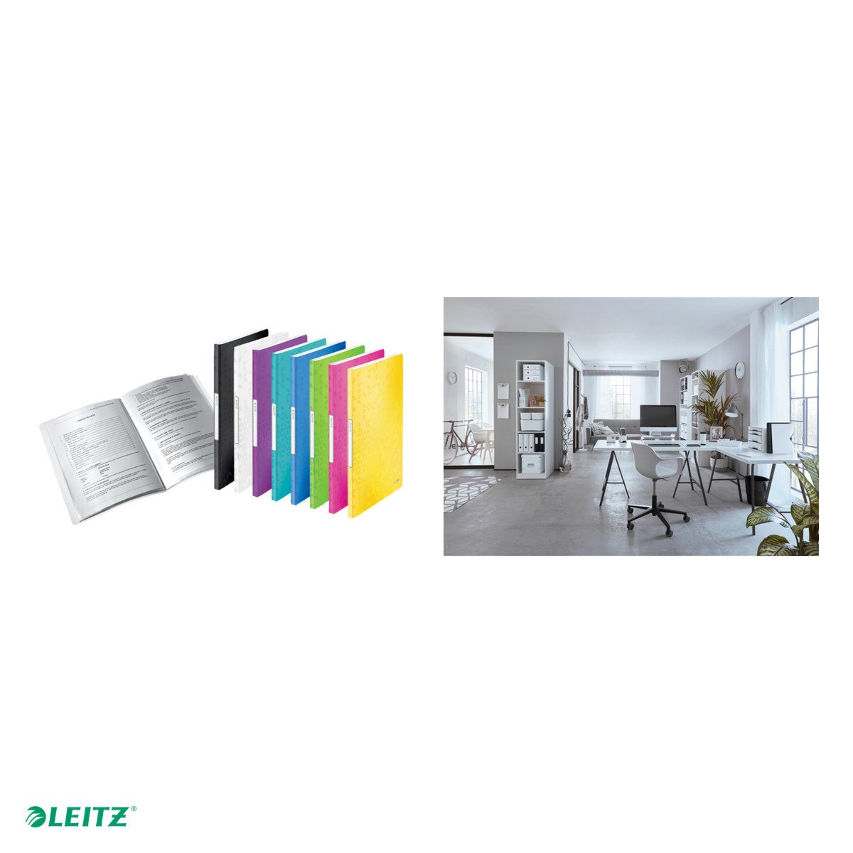 Mapa de prezentare Leitz WOW, coperta moale, PP, A4, 20 de folii, capacitate 40 de coli (2 coli per fila,(80 g/mp), alb [5]