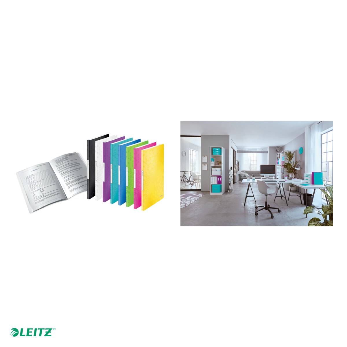 Mapa de prezentare Leitz WOW, coperta moale, PP, A4, 20 de folii, capacitate 40 de coli (2 coli per fila,(80 g/mp), mov [5]