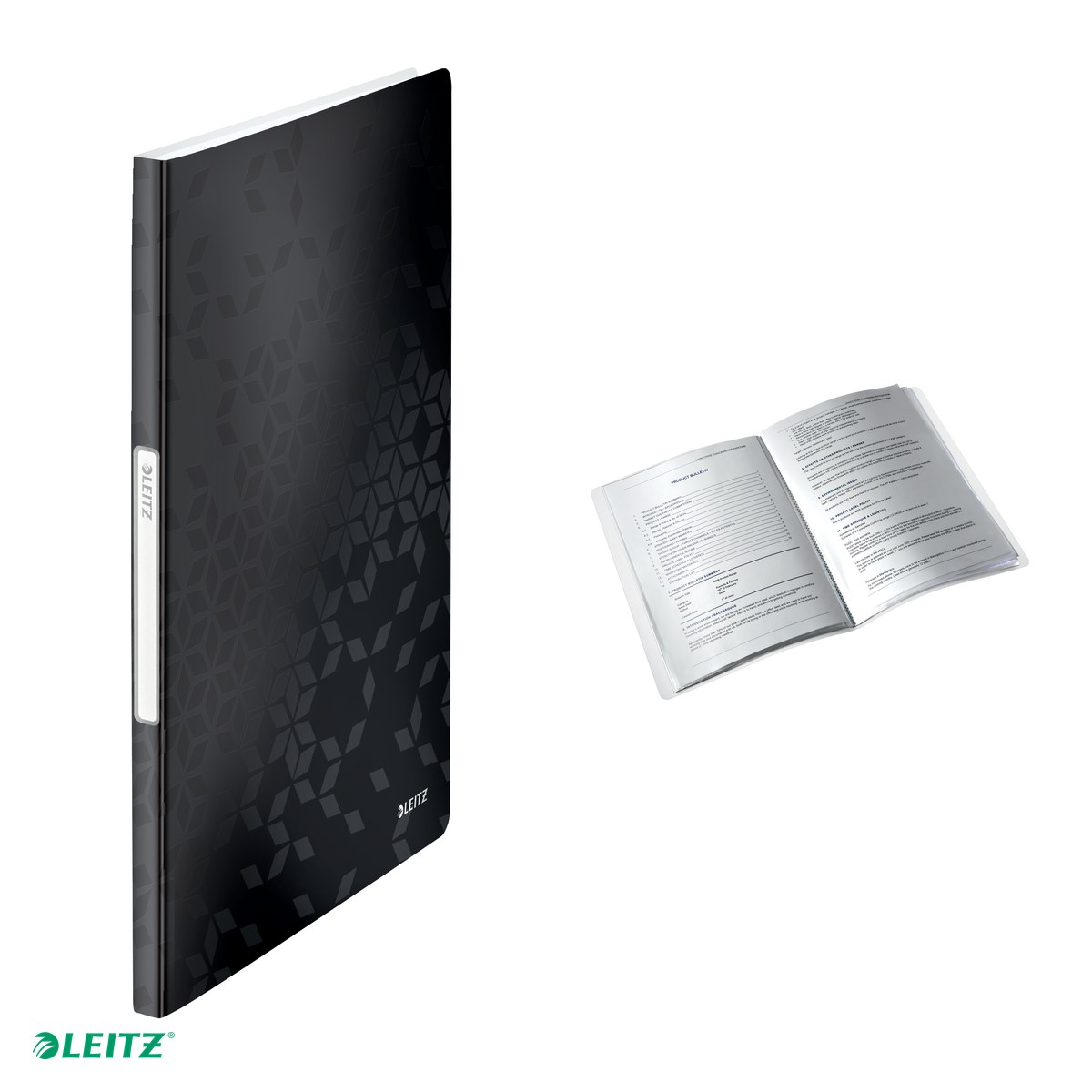 Mapa de prezentare Leitz WOW, coperta moale, PP, A4, 20 de folii, capacitate 40 de coli (2 coli per fila,(80 g/mp), negru [4]