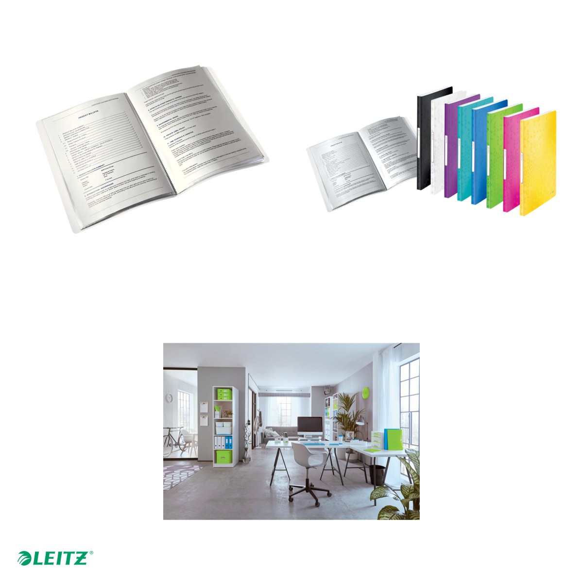 Mapa de prezentare Leitz WOW, coperta moale, PP, A4, 40 de folii, capacitate 80 de coli (2 coli per fila,(80 g/mp), albastru [5]