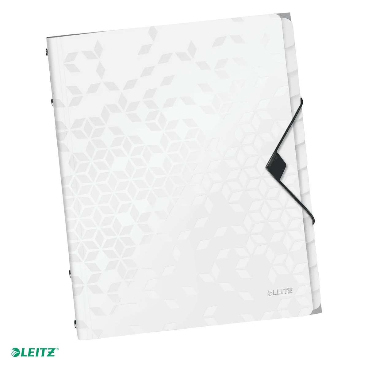 Organizare si arhivare - Mapa cu separatoare Leitz WOW, PP, A4, 12 separatoare, capacitate 200 coli, pentru transport, alb
