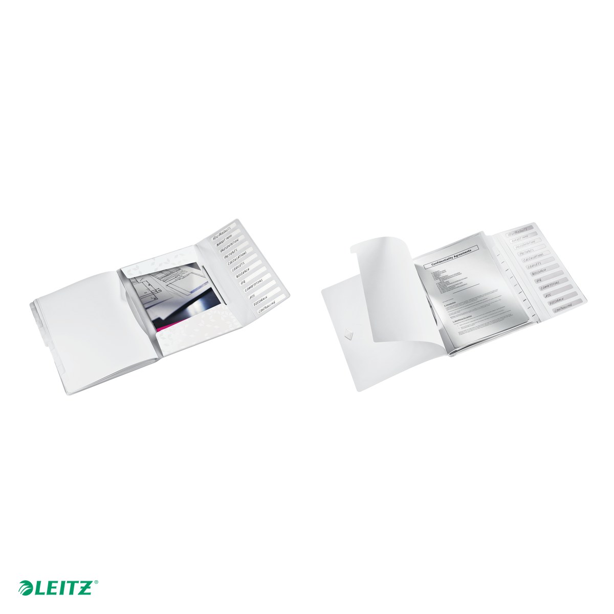 Mapa cu separatoare Leitz WOW, PP, A4, 12 separatoare, capacitate 200 coli, pentru transport, alb [5]
