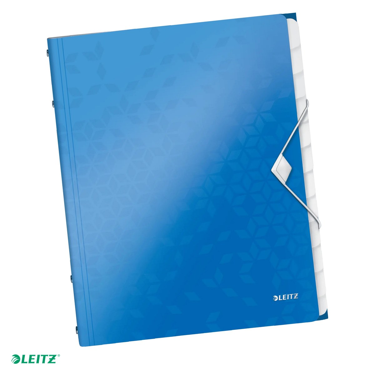 Organizare si arhivare - Mapa cu separatoare Leitz WOW, PP, A4, 12 separatoare, capacitate 200 coli, pentru transport, albastru