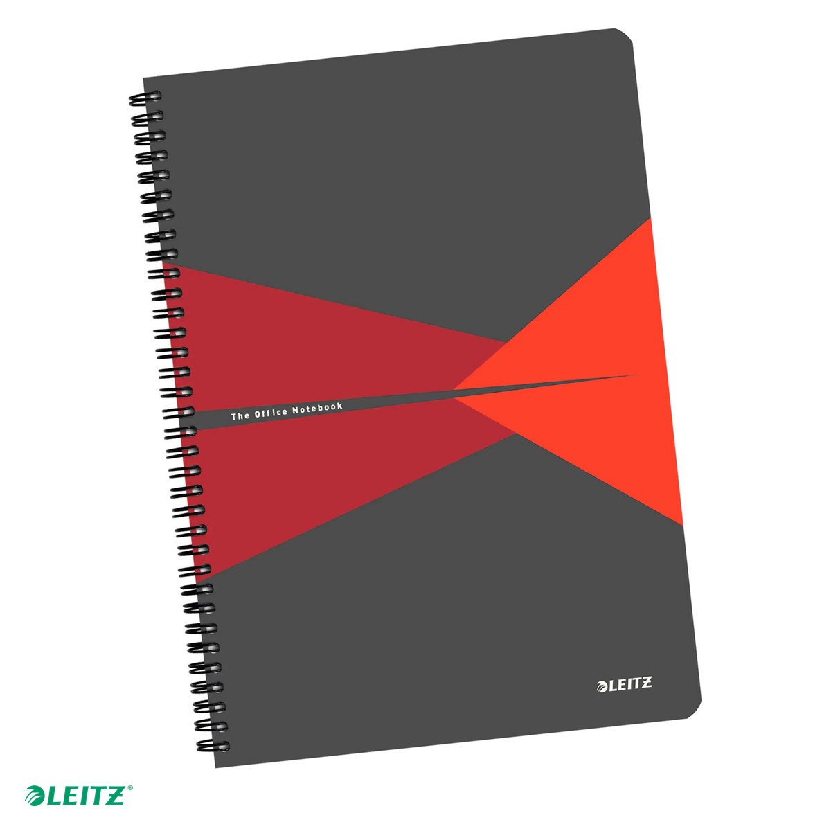 Liniatura Dictando (Linii) A4 - Caiet Leitz Office cu spira, coperta carton, A4, dictando, 90 file, hartie 90 g/mp, rosu