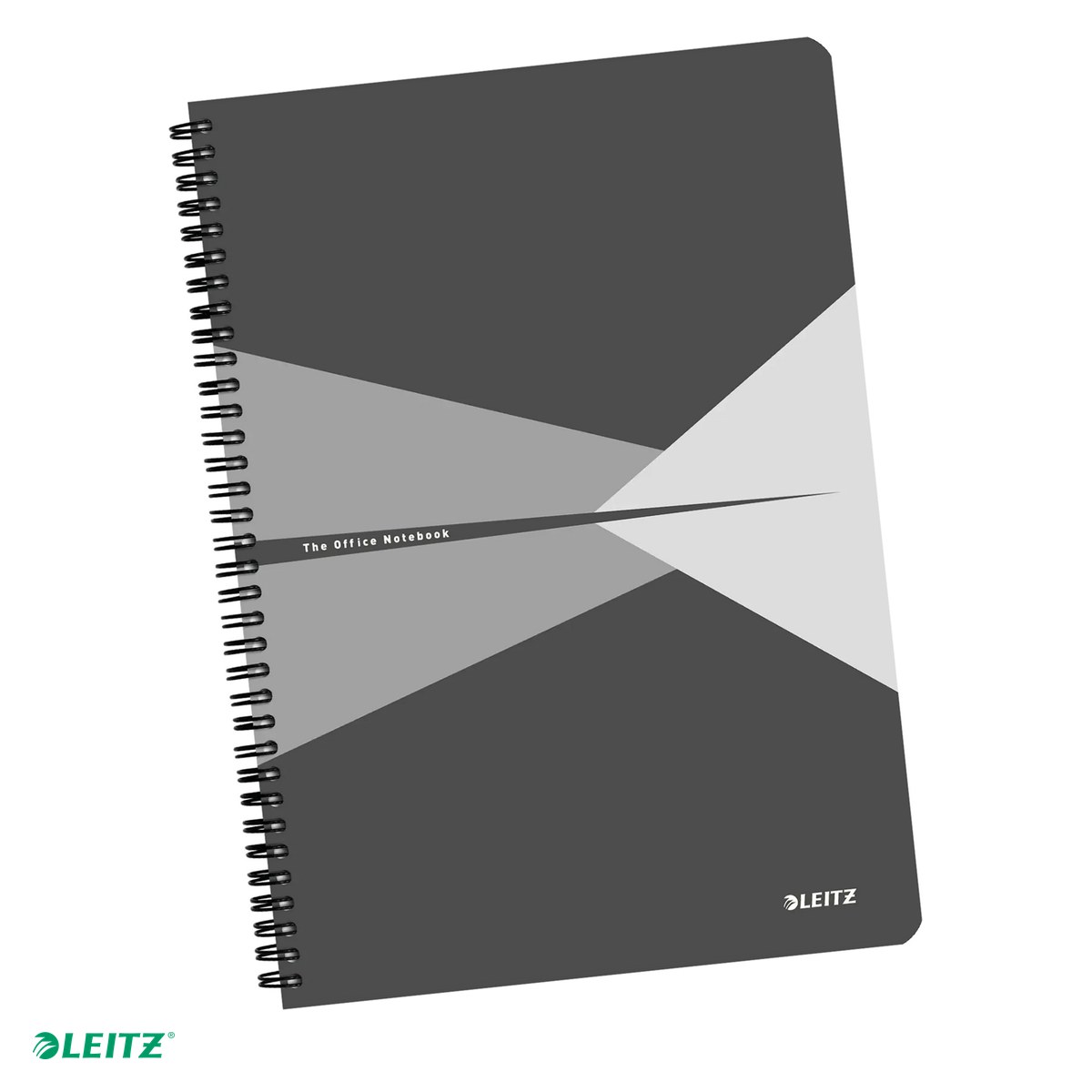 Liniatura Dictando (Linii) A4 - Caiet Leitz Office cu spira, coperta carton, A4, dictando, 90 file, hartie 90 g/mp, gri