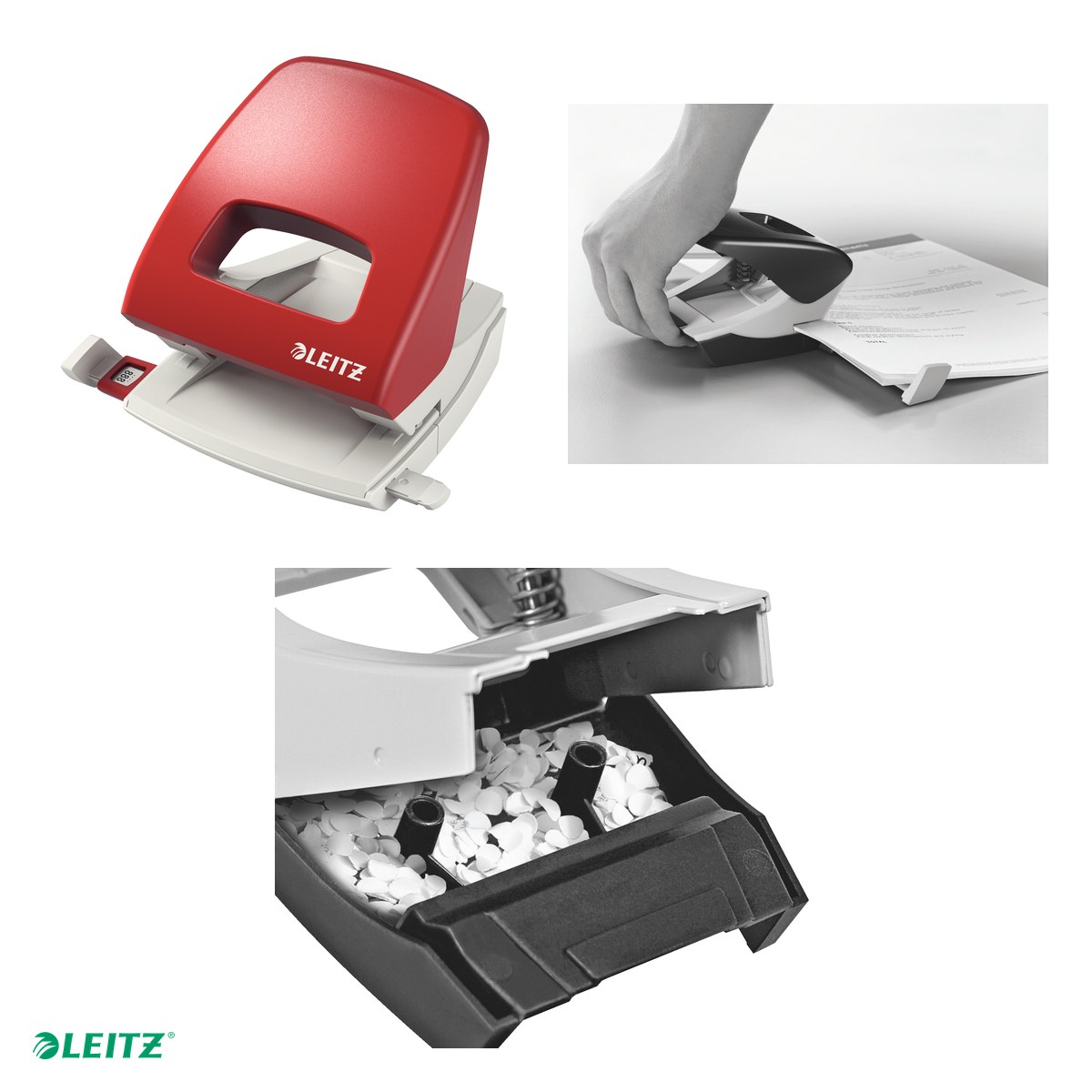 Perforator plastic Leitz 5005 NeXXt Series, perforare 25 coli, pentru documente perforate, rosu [4]