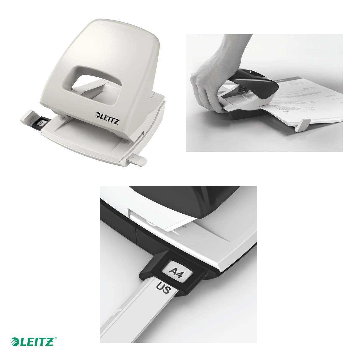 Perforator plastic Leitz 5005 NeXXt Series, perforare 25 coli, pentru documente perforate, gri [4]