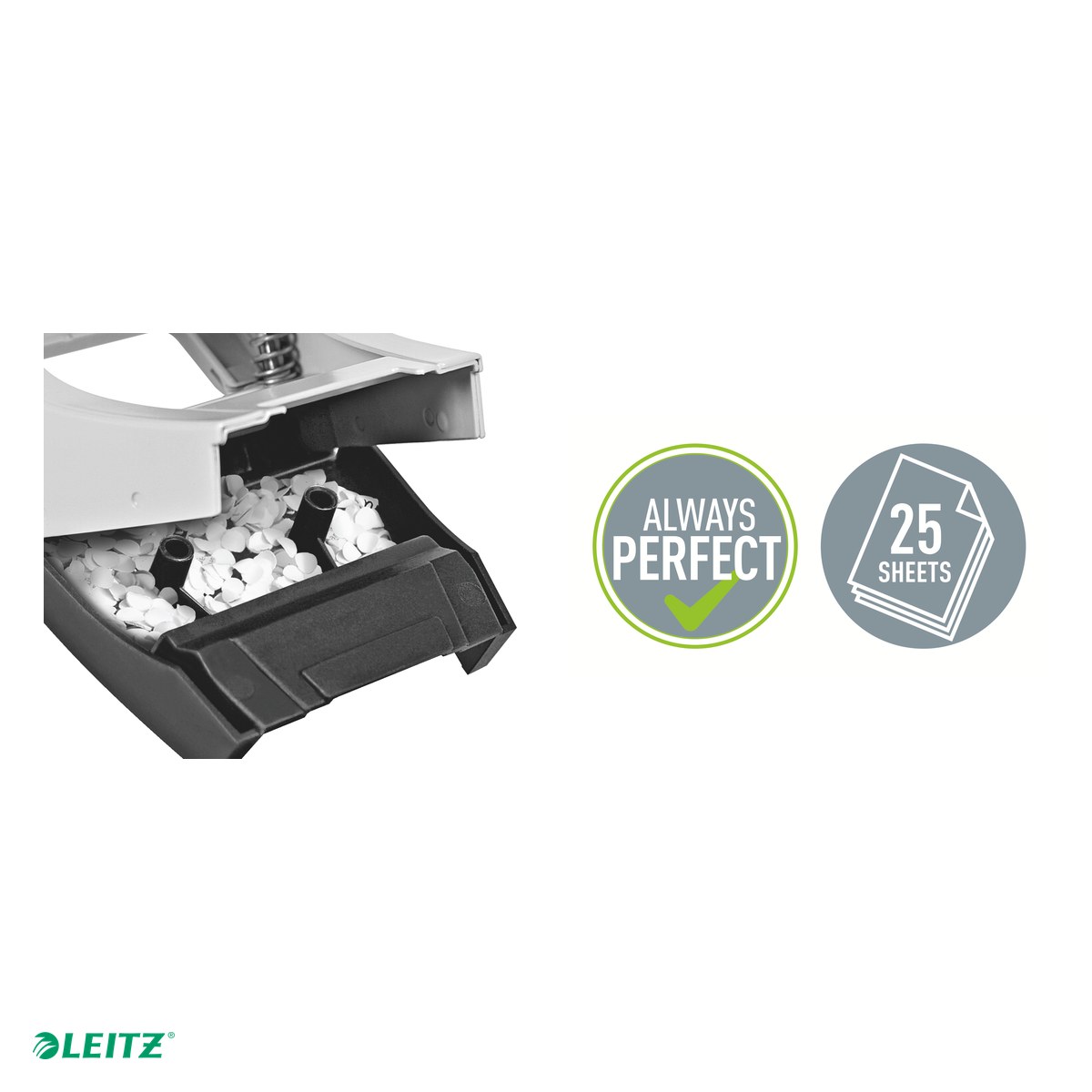 Perforator plastic Leitz 5005 NeXXt Series, perforare 25 coli, pentru documente perforate, gri [5]