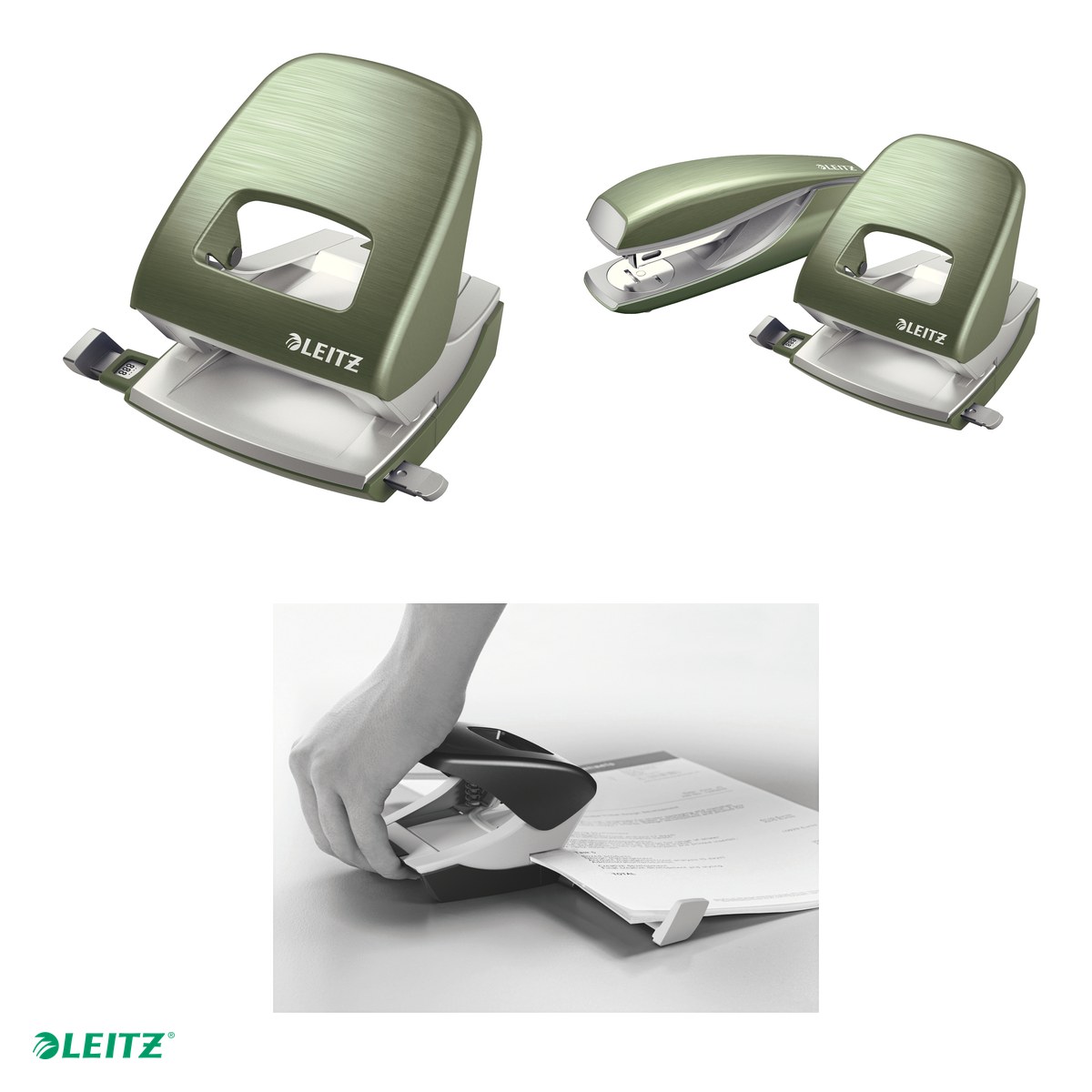 Perforator metalic Leitz Style 5006 NeXXt Series, perforare 30 coli, pentru documente perforate, fistic [4]