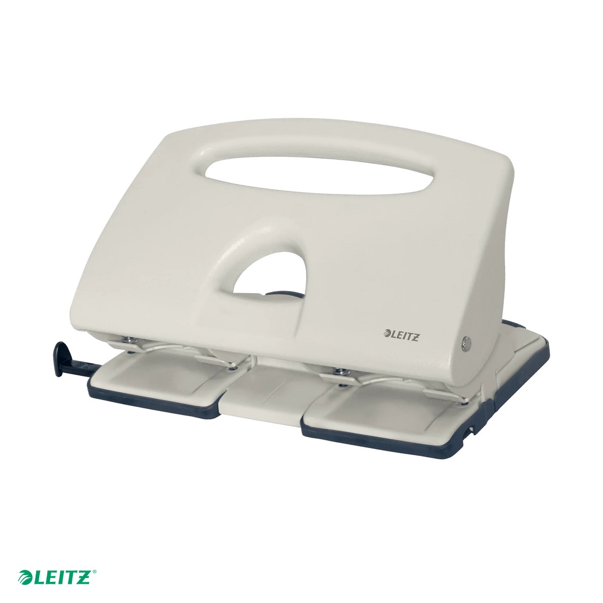 Tehnica de birou - Perforator metalic Leitz 5132, 4 perforatii, perforare 40 coli, pentru arhivare, gri